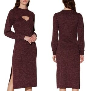 Walter Baker Fontine Midi Sheath Dress in Dark Wine Metallic size XS NWT
